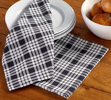  Buffalo Plaid Kitchen Towel Set, Black and White - 2