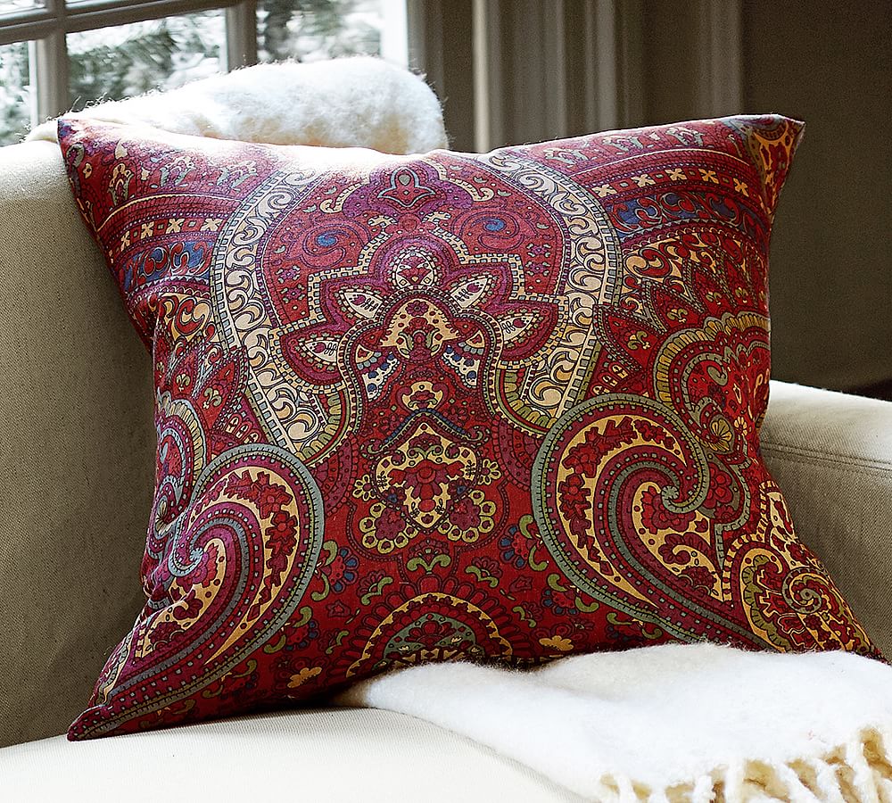 Red paisley sale pillows