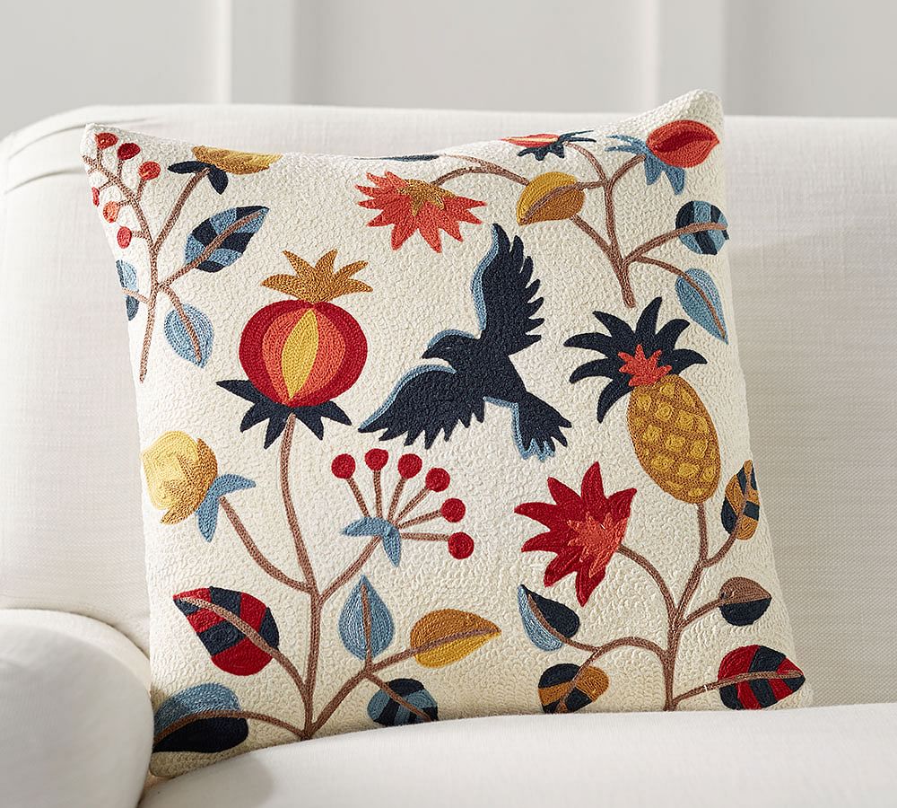 Folk Bird Decorative Pillow Cover Pottery Barn