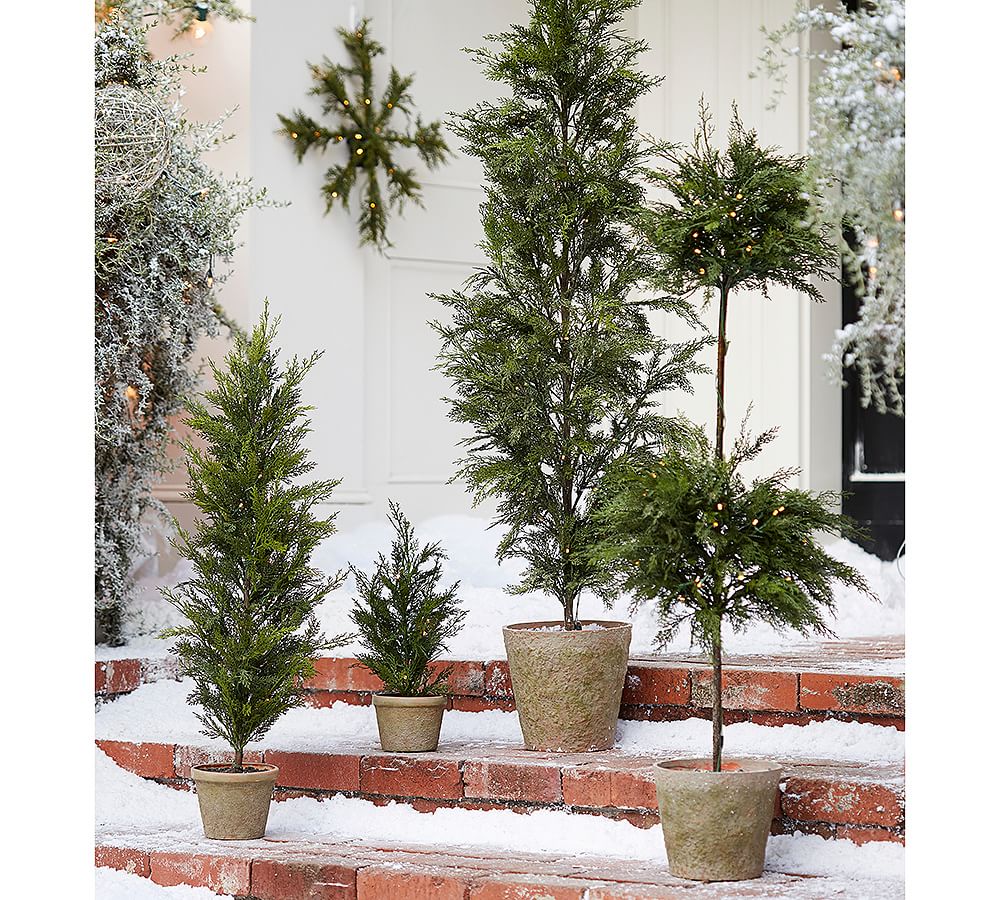 15” Mini Cypress and Pine Artificial Tree (Set of 3)