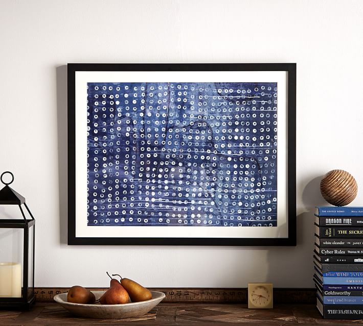 framed indigo wall art