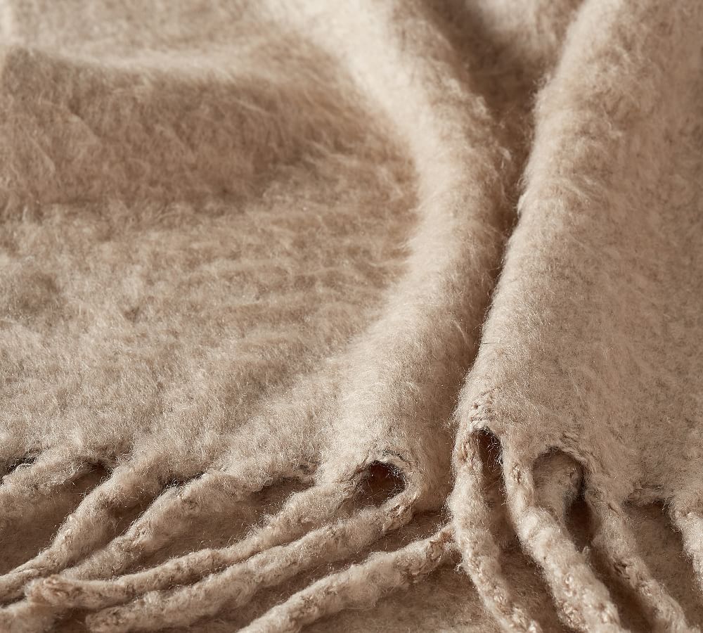 Solid Faux Mohair Oversized Throw Blanket Pottery Barn