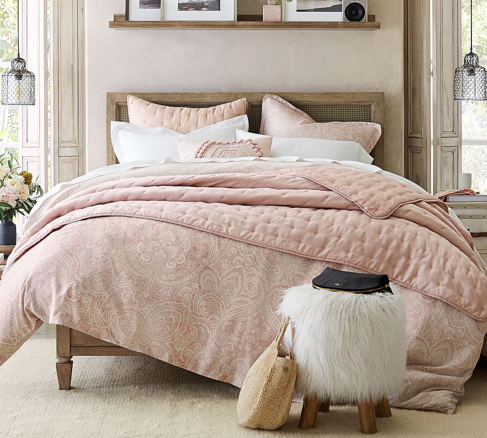 Vanessa Printed Tencel™ Pillow Shams Gray Pottery Barn