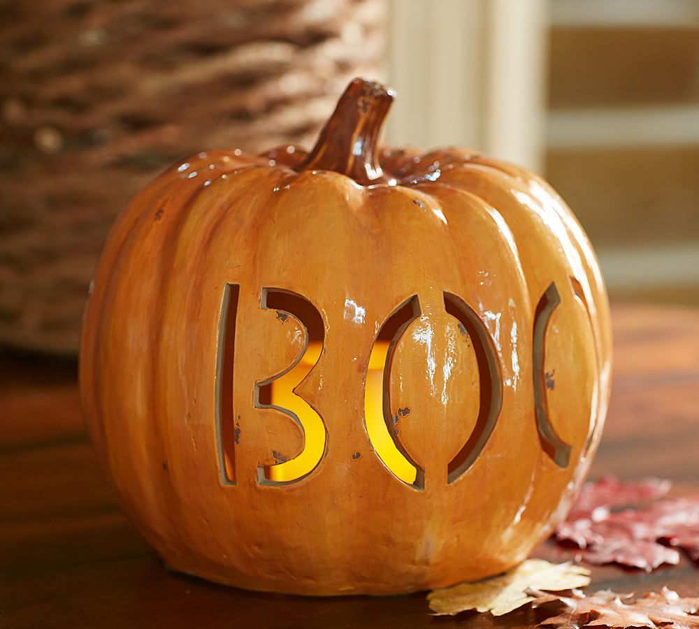 Boo Pumpkin Luminary, Decorative Objects