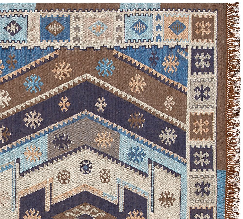 Gianna Indoor/Outdoor Kilim Rug Swatch Indigo Pottery Barn