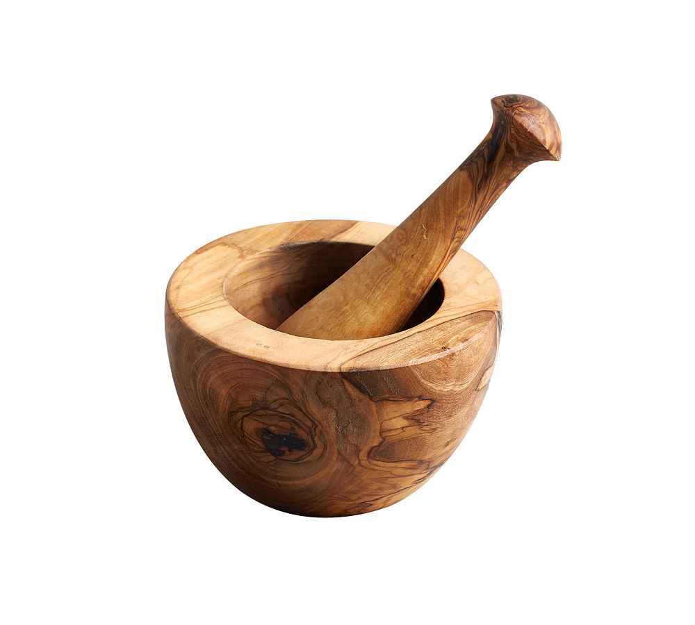 Olive Wood Mortar & Pestle Kitchen Accessories Pottery Barn