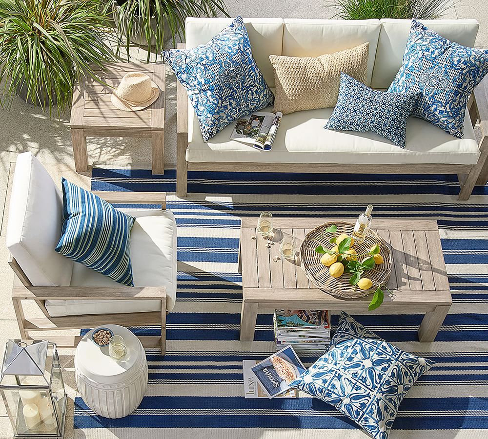 Indio Eucalyptus Outdoor Coffee Table Pottery Barn