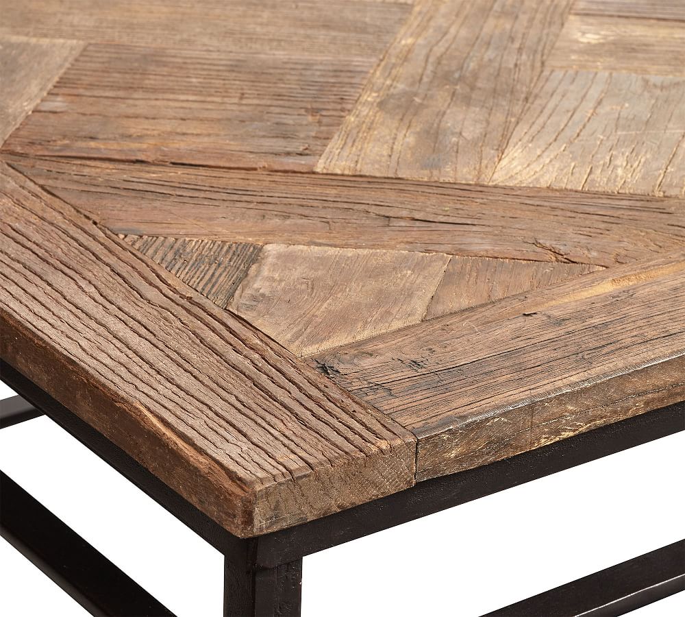 Damian Small Rectangular Coffee Table: Parquetry Top