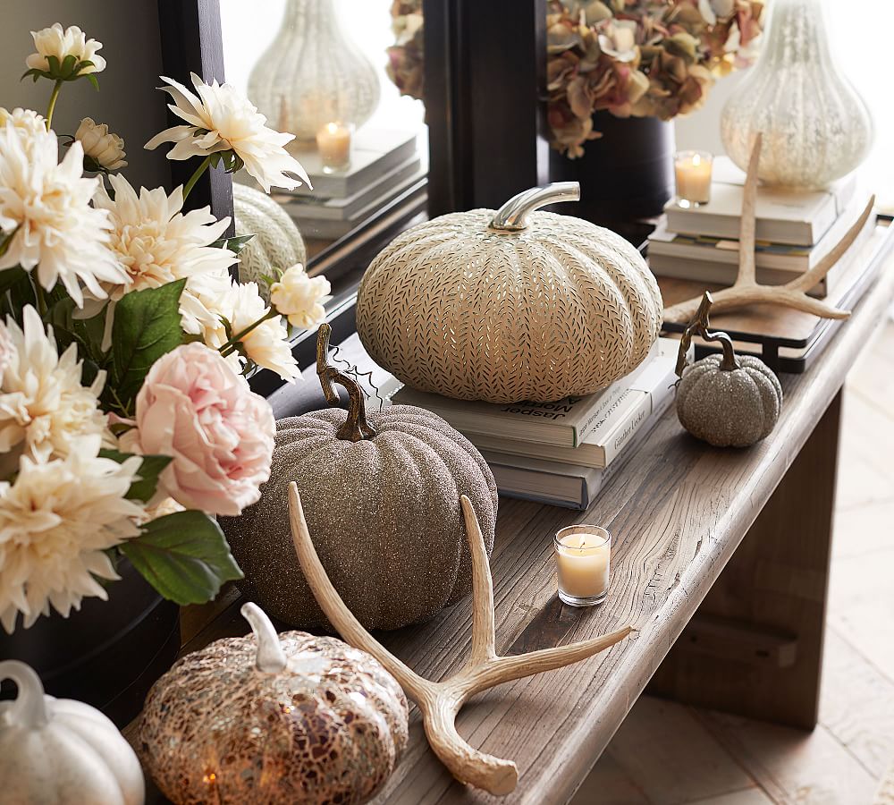 Frosted Mercury Pumpkins Decorative Objects Pottery Barn