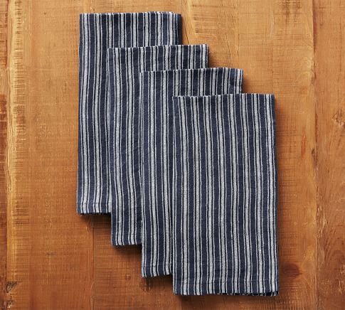 Gingham Linen Dish Towel - Dusty Blue –