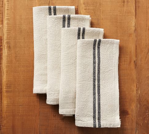 Gingham Linen Dish Towel - Dusty Blue –