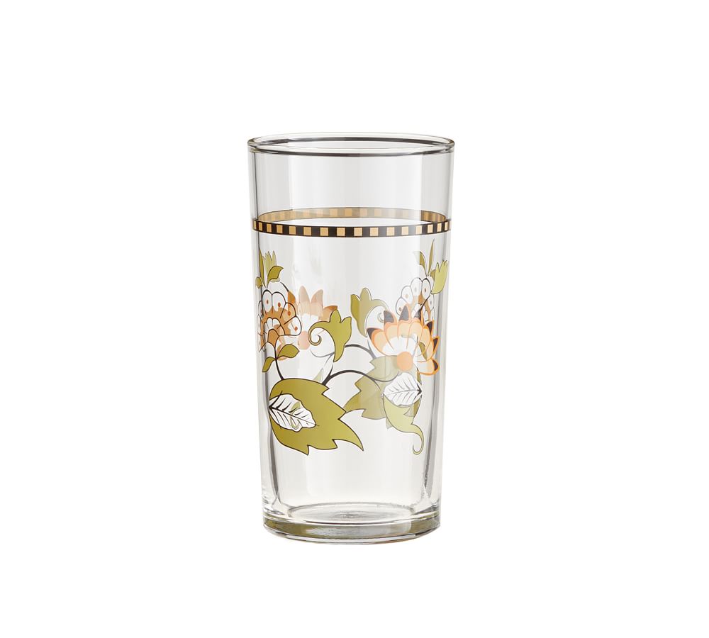 Fishs Eddy Floral Italian Printed Glasses Gift Box, Mixed Set of 6