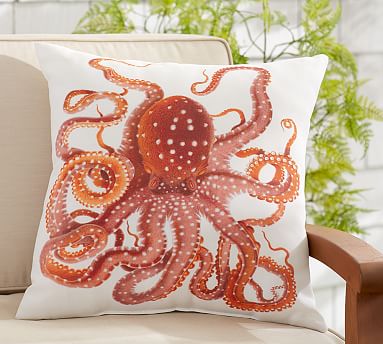 Octopus Accent Pillow Cephalopod by Patricia_braune Marine Sea Creatures  Sea Life Octopi Rectangle Lumbar Throw Pillow by Spoonflower 