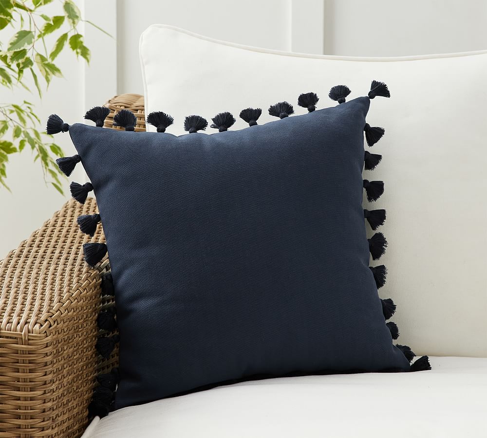 Tassel Trim Outdoor Throw Pillow Pottery Barn