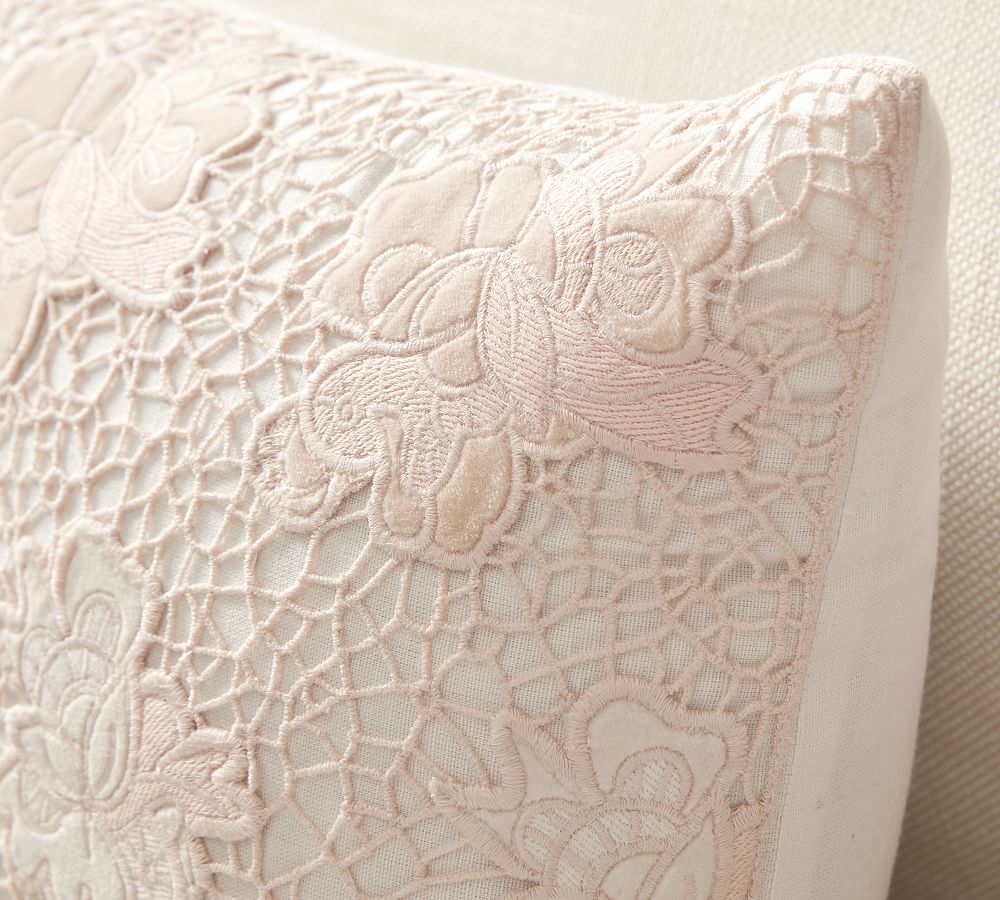 Monique Lhuillier Embroidered Lace Decorative Pillow Pottery Barn