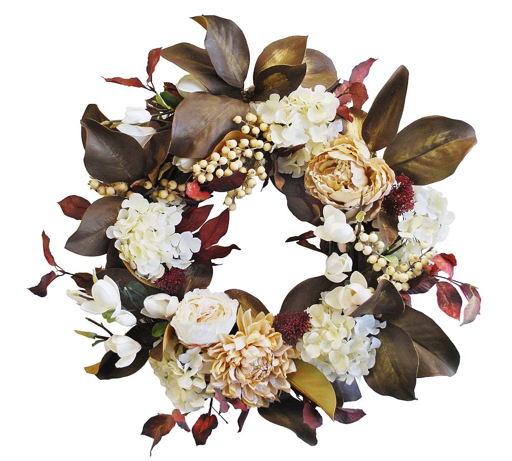 Faux Magnolia & Peony Mixed Wreath Pottery Barn