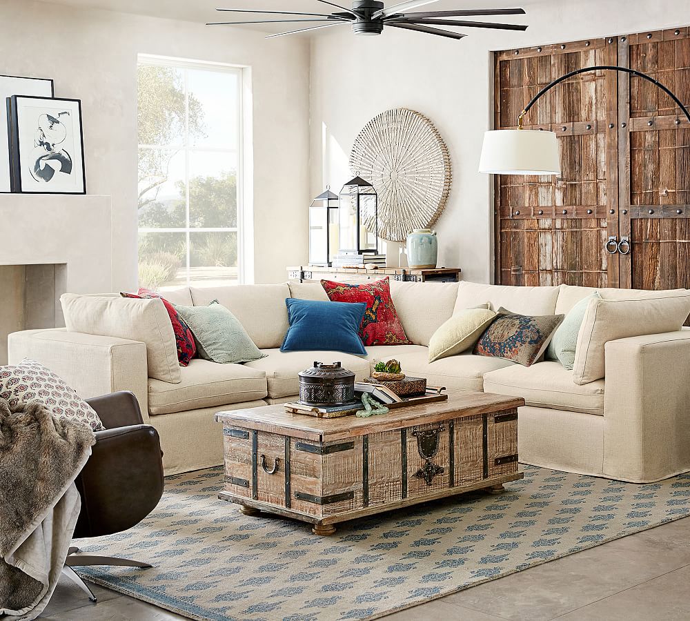 Navin Print Lumbar Decorative Pillow Cover Pottery Barn