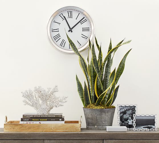 Portia Beaded Wall Clock Brushed Nickel Pottery Barn