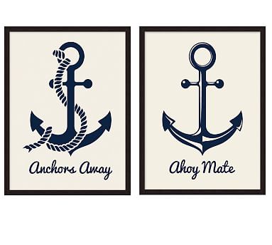 Anchors Away - Contemporary Nautical Anchor Art Wall Art, Canvas