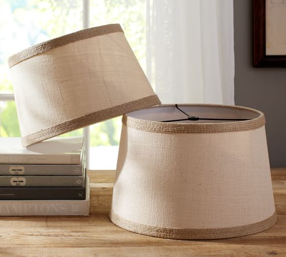 Burlap Tapered Drum with Contrast Trim Lamp Shade Pottery Barn