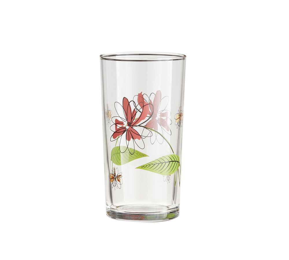 Fishs Eddy Floral Italian Printed Glasses Gift Box, Mixed Set of 6