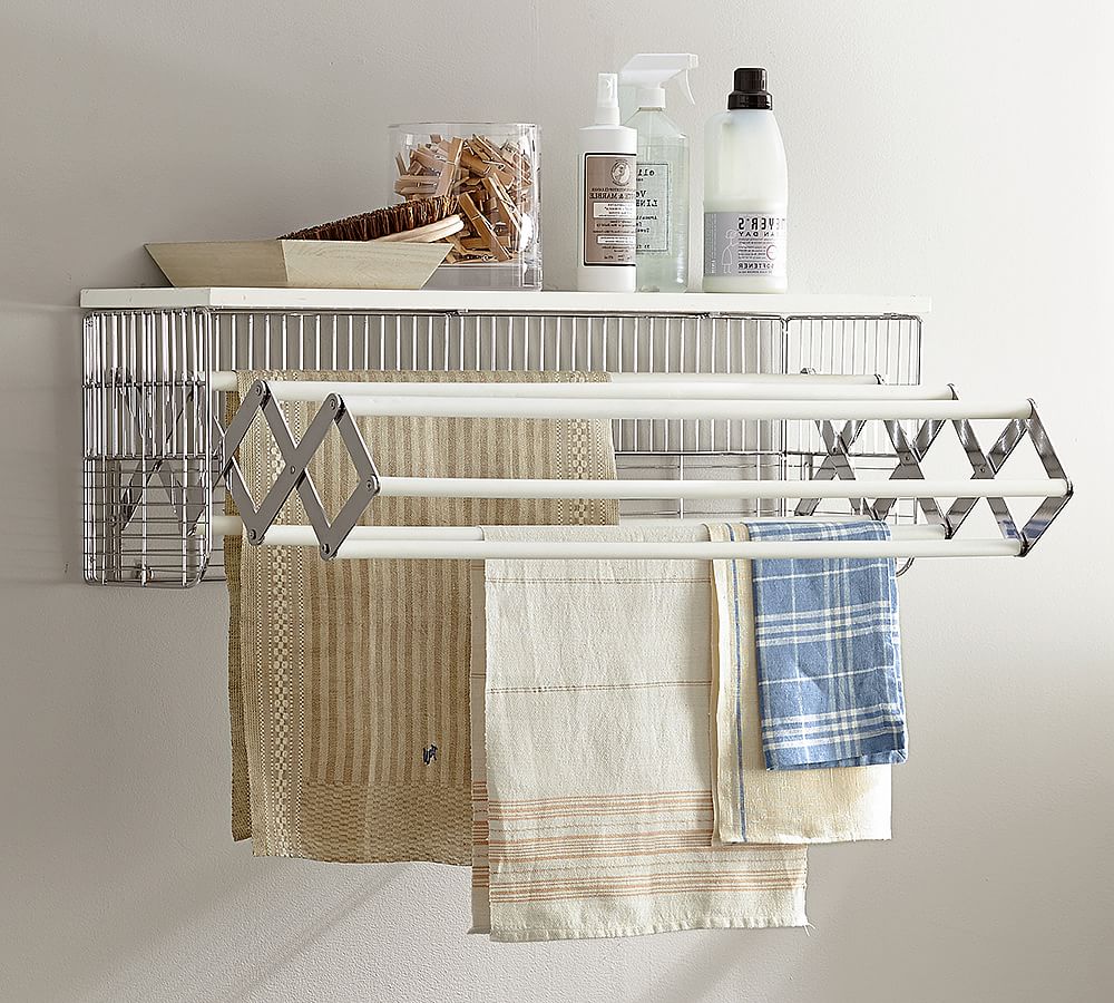 Wall-Mounted Laundry Drying Rack | Pottery Barn