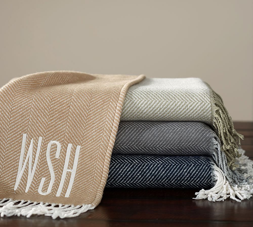 Herringbone Throw Blanket Pottery Barn