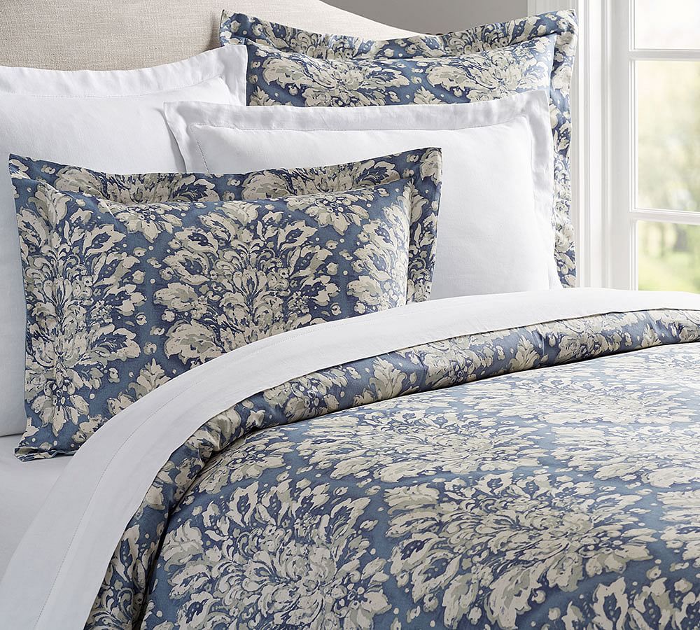 Julia Damask Organic Patterned Duvet Cover & Sham | Pottery Barn