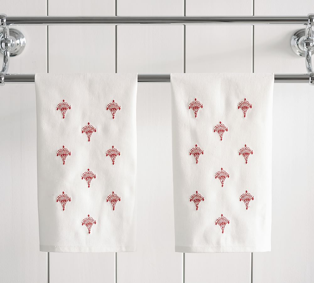 Embroidered Guest Hand Towels (Set of 2)