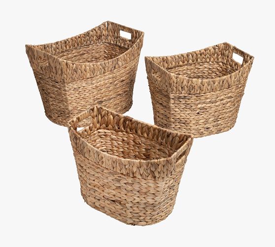 Water Hyacinth Baskets Set of 3 Pottery Barn