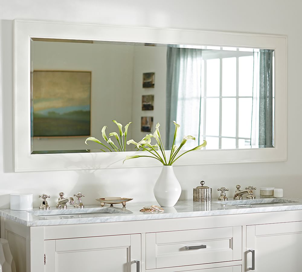 Double Sink Traditional Bathroom Vanities With Large Mirror