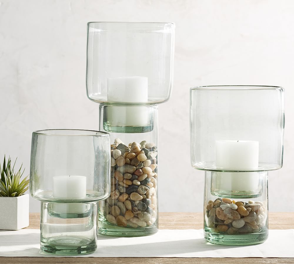 Playa Recycled Glass Display Hurricanes Candle Holder Pottery Barn