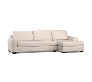 Big Sur Square Arm Upholstered Sofa Chaise Sectional | Pottery Barn