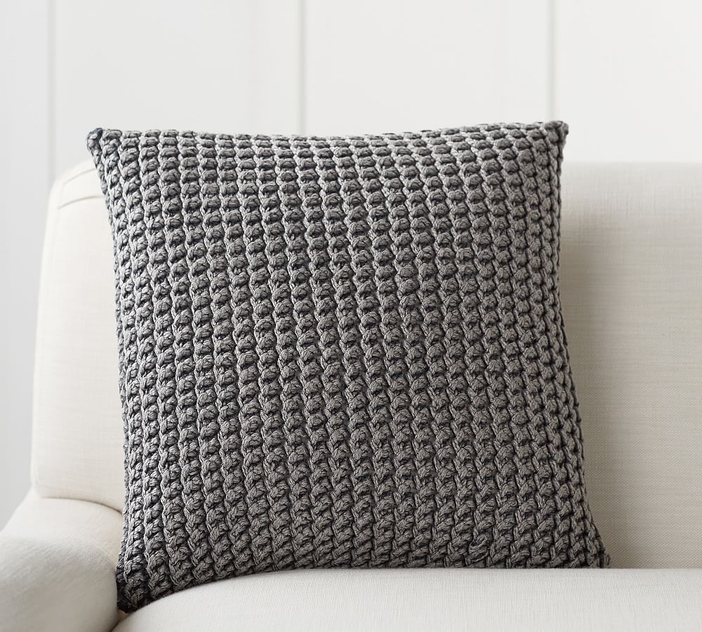 Ezra Chunky Knit Decorative Pillow Cover Pottery Barn