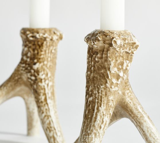 Antler Taper Candleholders Set of 2 Pottery Barn