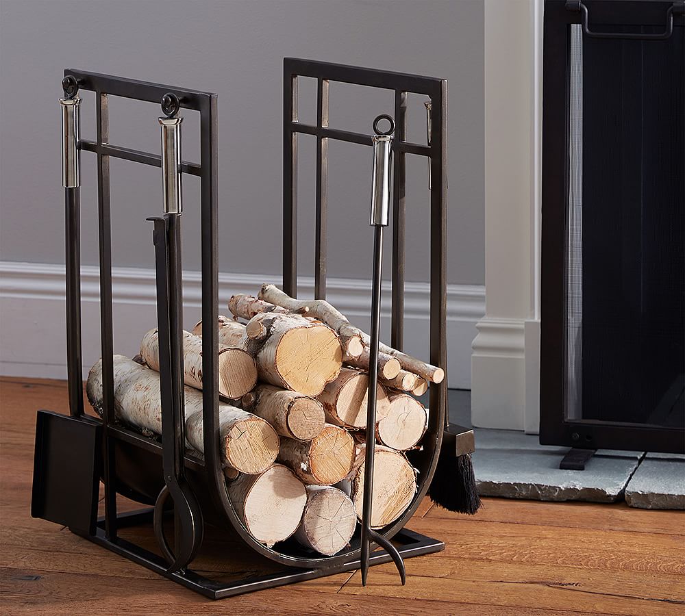 Taylor Log Holder & Tool Set Pottery Barn