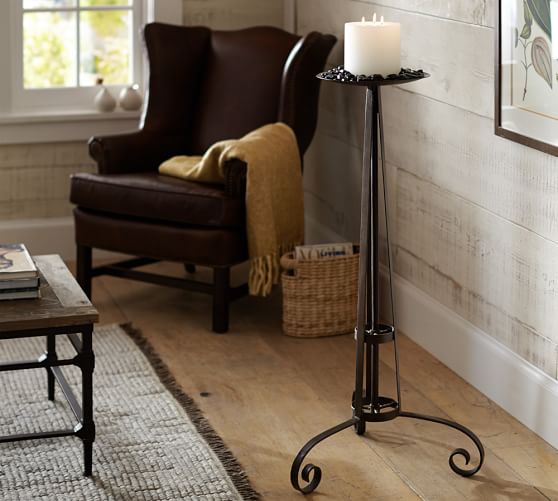 Watchman FloorStanding Pillar Candle Holder Pottery Barn