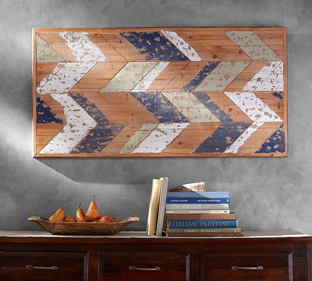 Chevron Wood Wall Art Wall Decor Pottery Barn