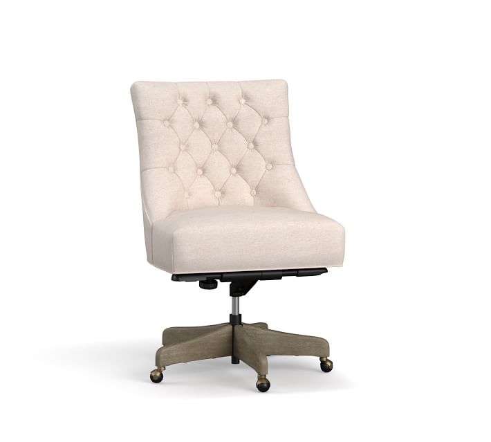 Hayes Tufted Leather Swivel Desk Chair