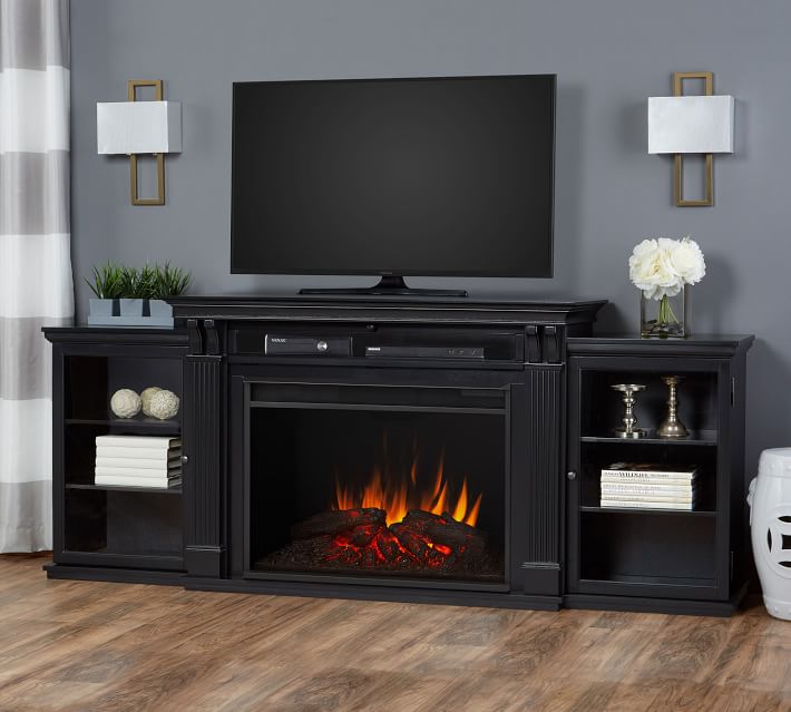 Real Flame® Tracey Grand Electric Fireplace Media Cabinet | Pottery Barn