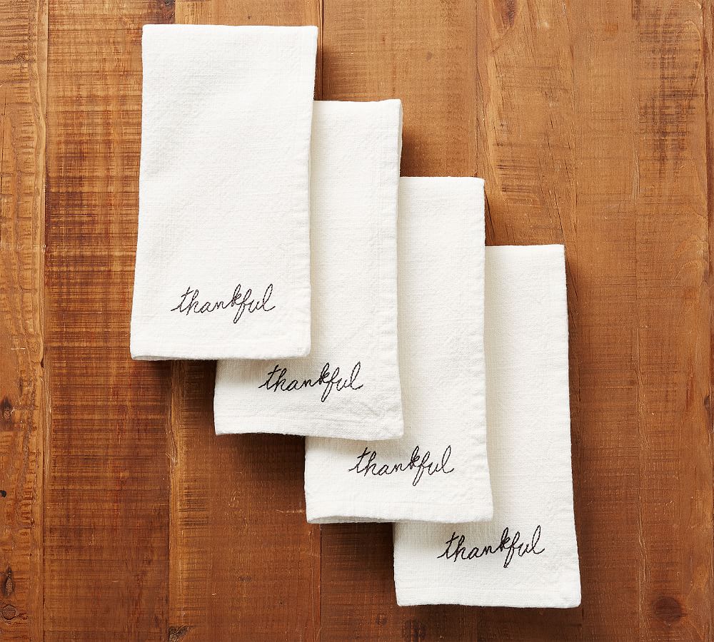 Thankful Cloth Napkins- set of four – Dot and Army