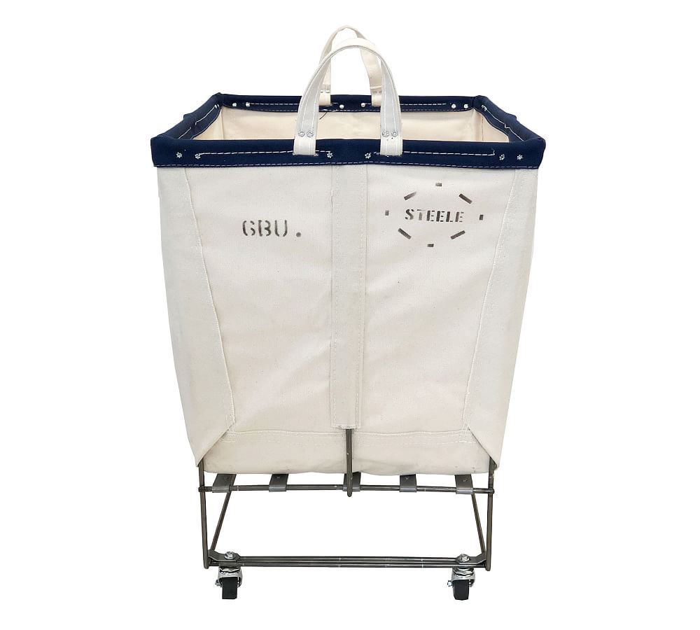Large Elevated Canvas Laundry Basket with Wheels Pottery Barn