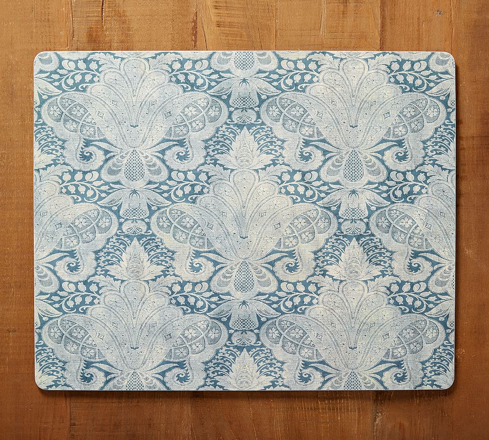 Blue Paisley Janelle Print Cork Placemat Pottery Barn