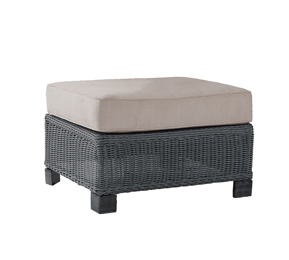 Cannon AllWeather Wicker Ottoman Pottery Barn