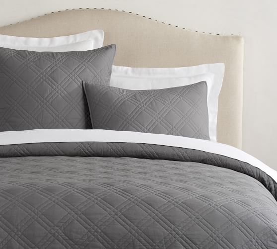 Essential Diamond Cotton Quilt & Sham | Pottery Barn