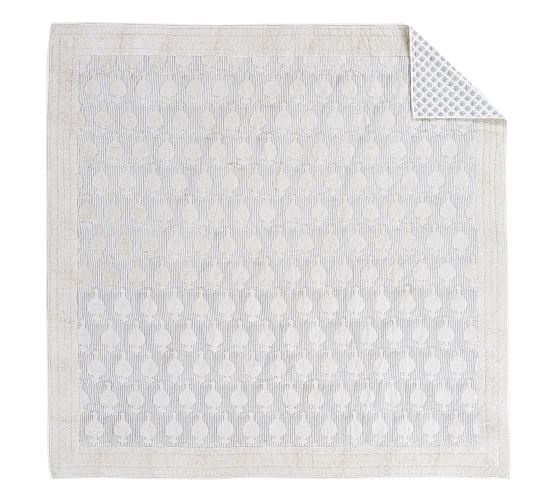 Rissa Reversible Block Print Quilted Pillow Sham | Pottery Barn