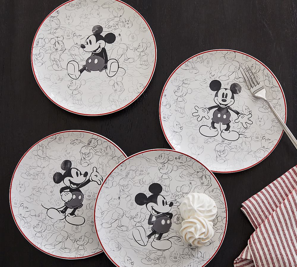 Disney Mickey Mouse Stoneware Salad Plates - Set of 4