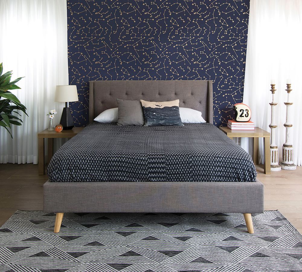 Constellations Navy Removable Wallpaper Pottery Barn