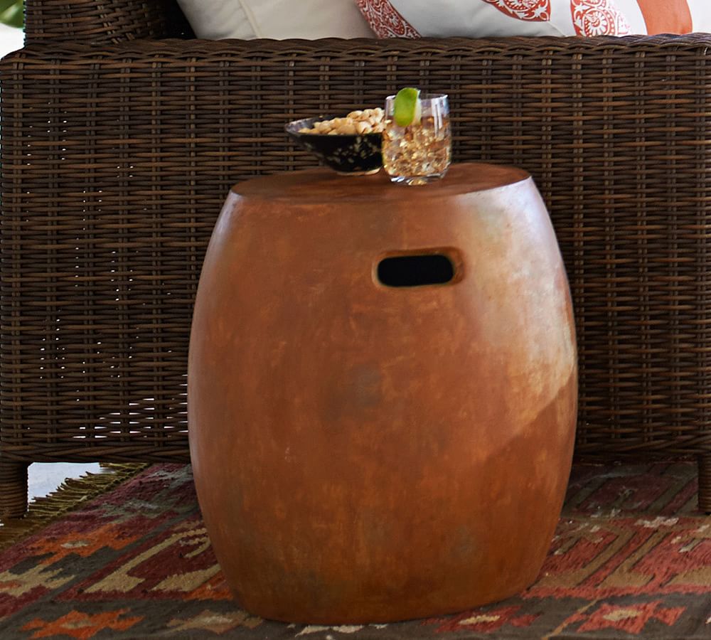 Bronze Concrete Outdoor Side Table Pottery Barn