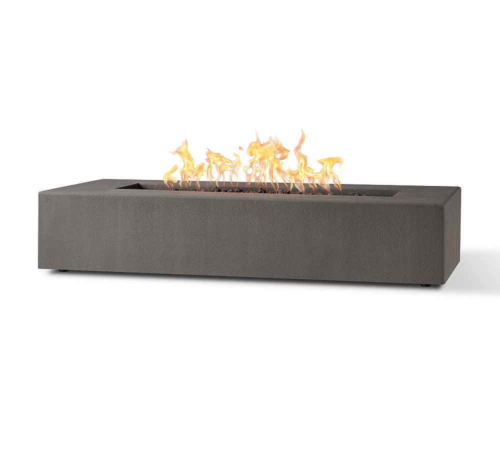 Arbor Concrete Low Rectangular Fire Pit Table | Pottery Barn
